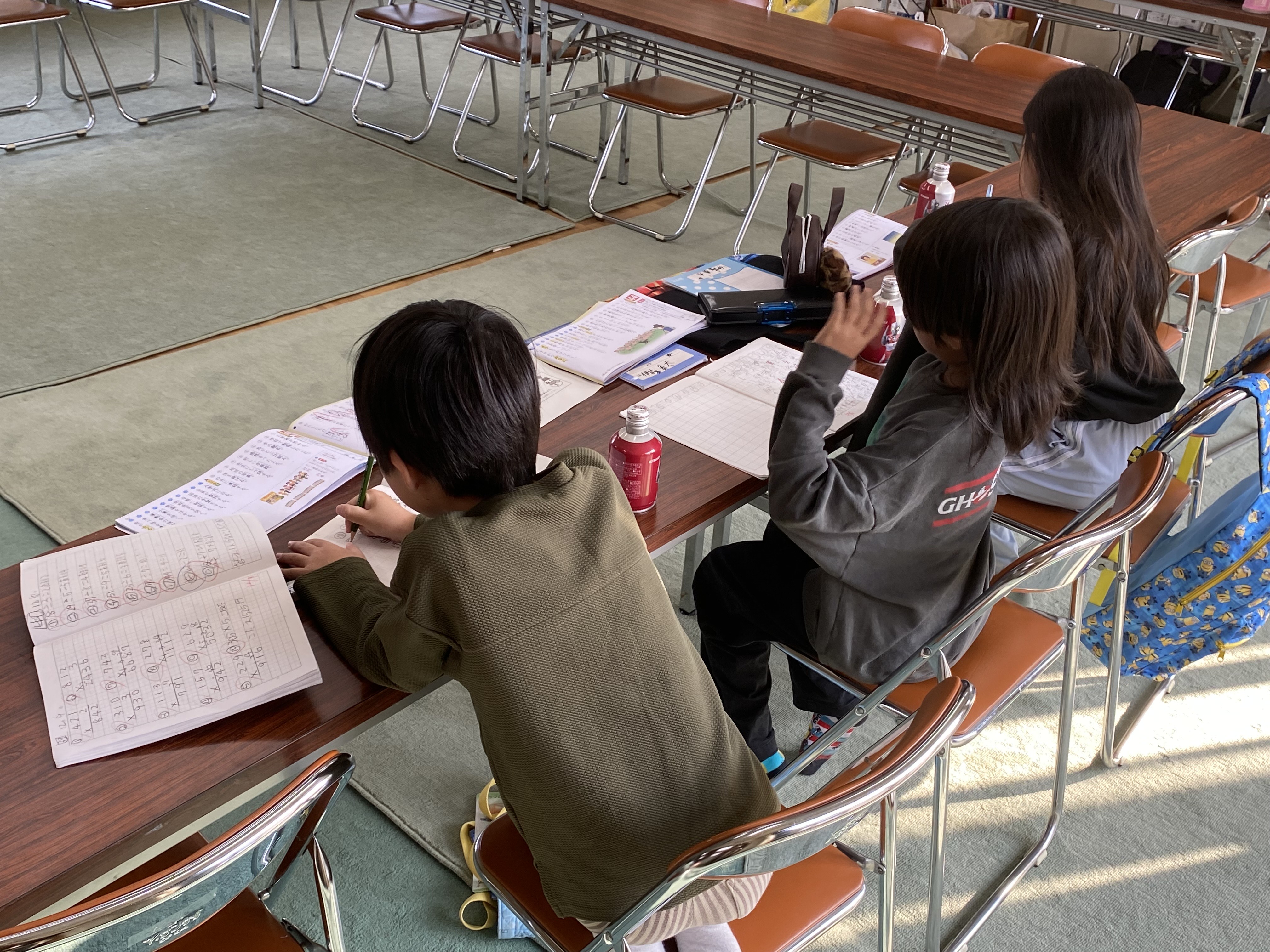 ドリルをやっている様子