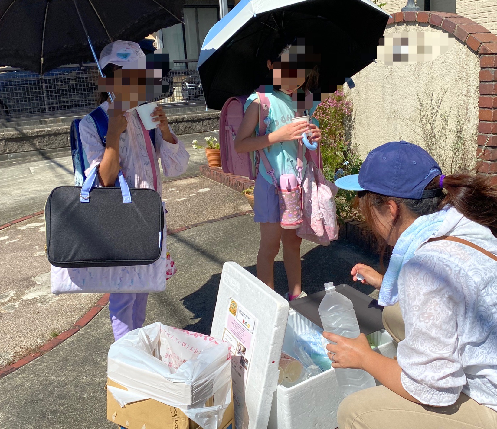 水配りの様子